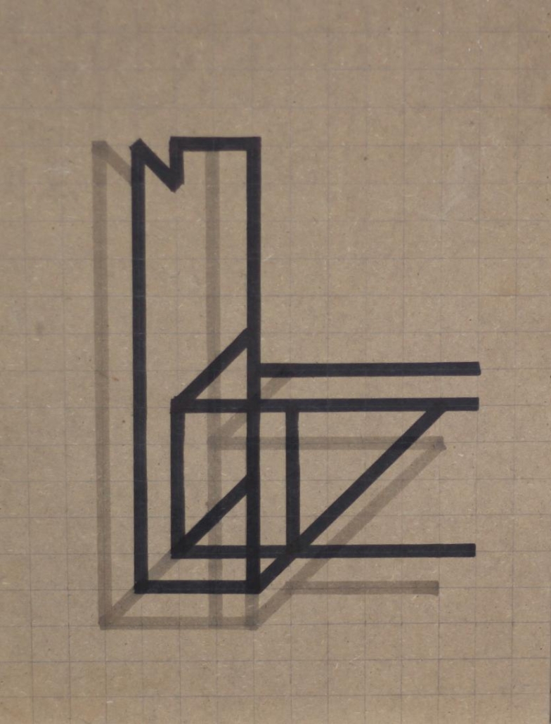 Habib Rezaei, An abstract work using black and grey marker on hardboard by Habib Rezaei
