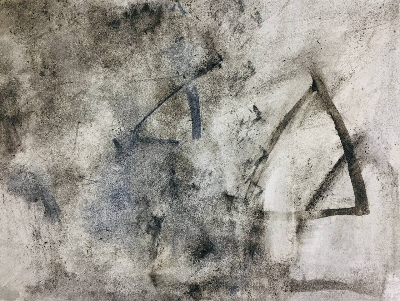 Habib Rezaei, a greyfull abstract acrylic on paper works