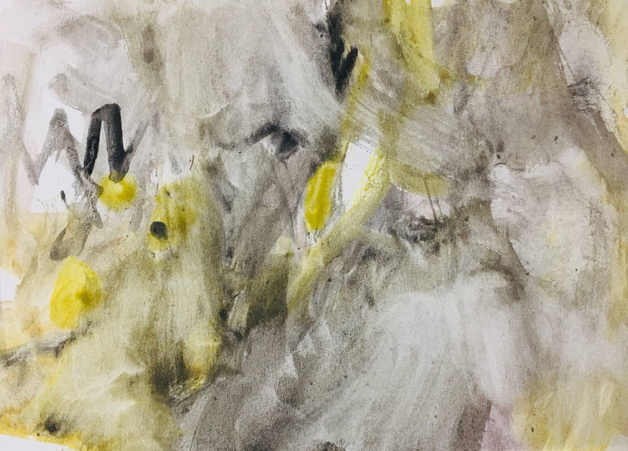 Habib Rezaei, acolourful abstract acrylic on paper works