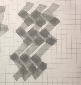 Habib Rezaei, an abstract drawing using transparent marker on paper