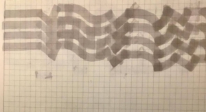 Habib Rezaei, an abstract drawing using transparent marker on paper