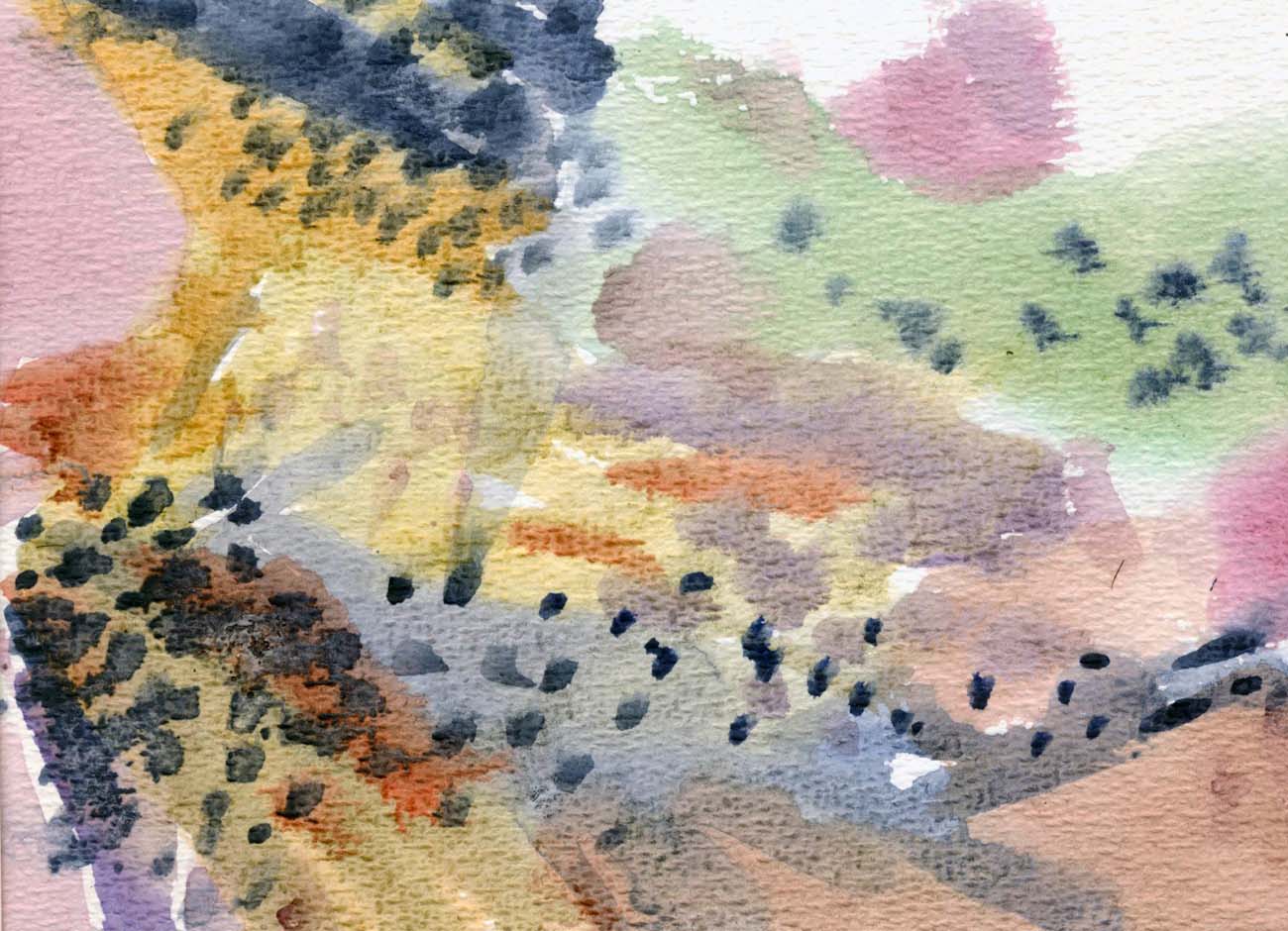 Habib Rezaei, a small watercolour works with light colours