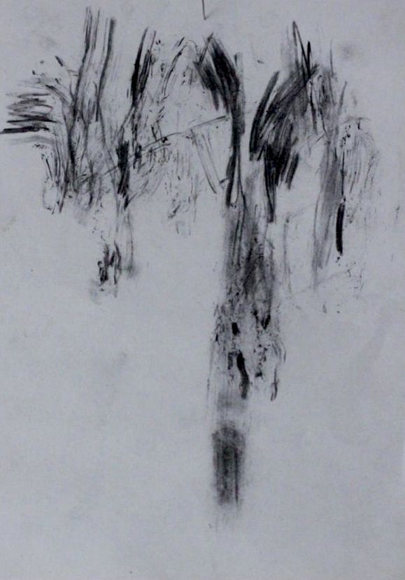 an abstract drawing of date palm trees